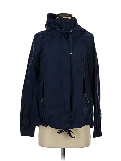 Pre-owned Zara Basic Windbreaker Jacket In Blue