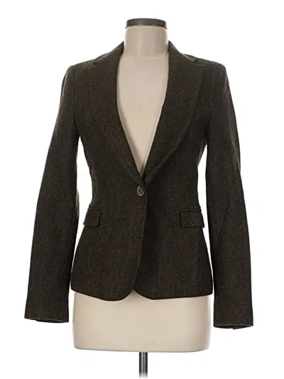 Pre-owned Zara Basic Wool Blazer Jacket In Brown