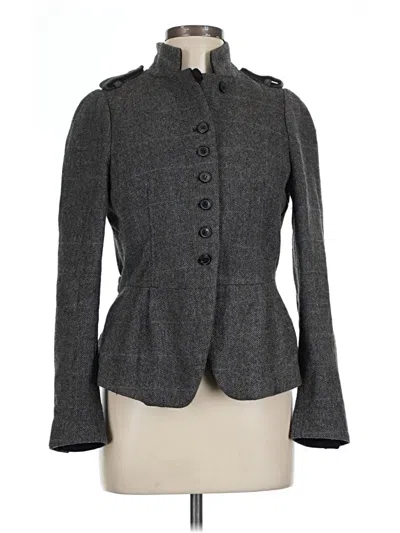 Pre-owned Zara Basic Wool Blazer Jacket In Gray