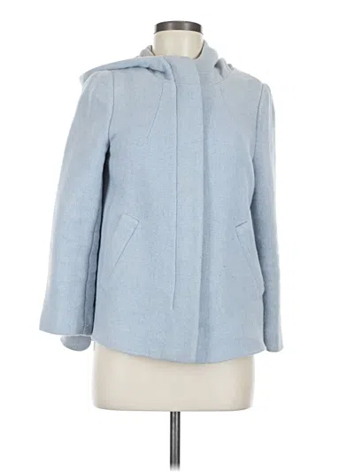 Pre-owned Zara Basic Wool Coat In Blue