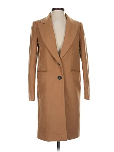 Pre-owned Zara Basic Wool Coat In Brown