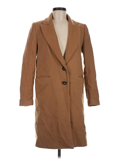 Pre-owned Zara Basic Wool Coat In Brown