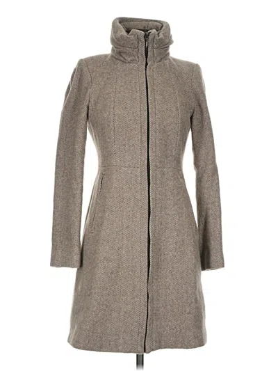 Pre-owned Zara Basic Wool Coat In Tan