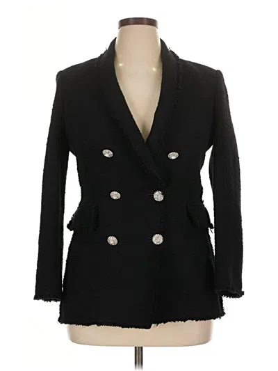 Pre-owned Zara Blazer Jacket In Black