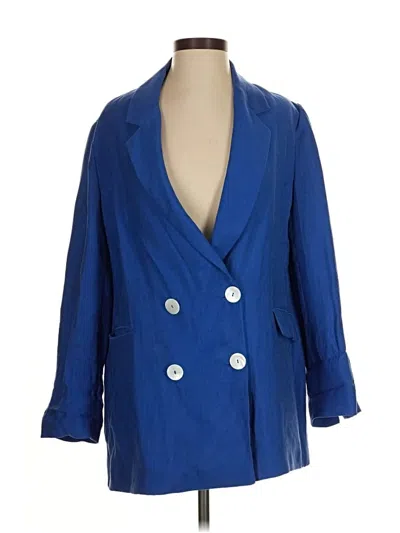 Pre-owned Zara Blazer Jacket In Blue