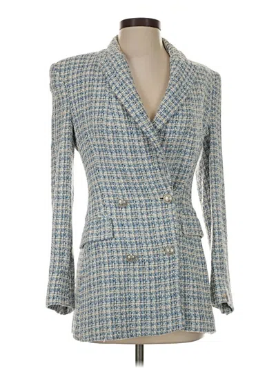 Pre-owned Zara Blazer Jacket In Blue