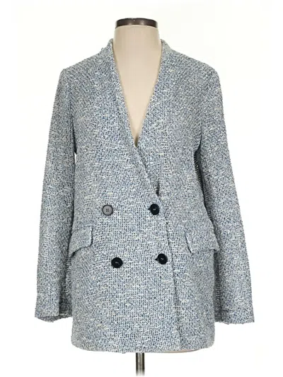 Pre-owned Zara Blazer Jacket In Blue