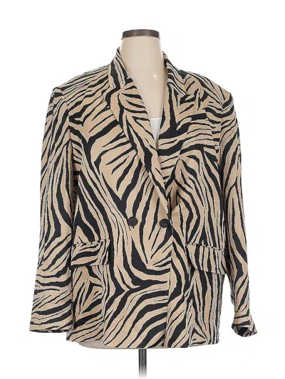 Pre-owned Zara Blazer Jacket In Brown