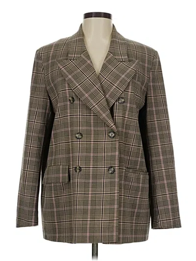 Pre-owned Zara Blazer Jacket In Brown