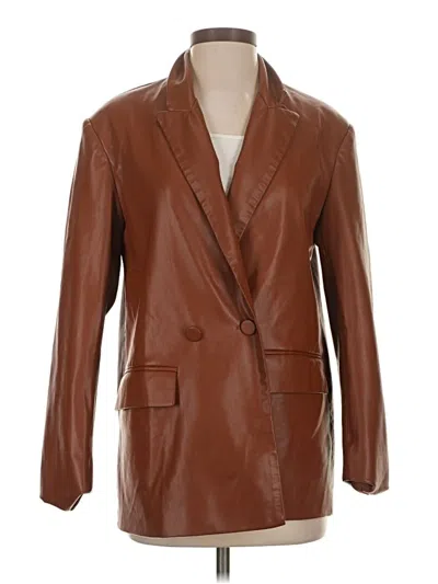Pre-owned Zara Blazer Jacket In Brown