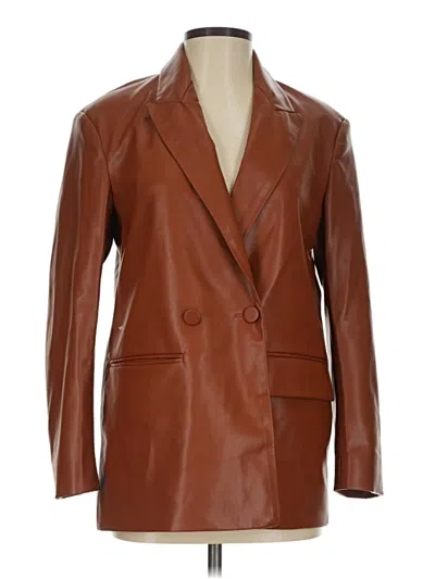 Pre-owned Zara Blazer Jacket In Brown