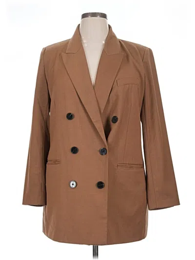 Pre-owned Zara Blazer Jacket In Brown