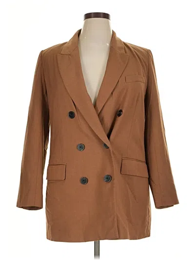 Pre-owned Zara Blazer Jacket In Brown