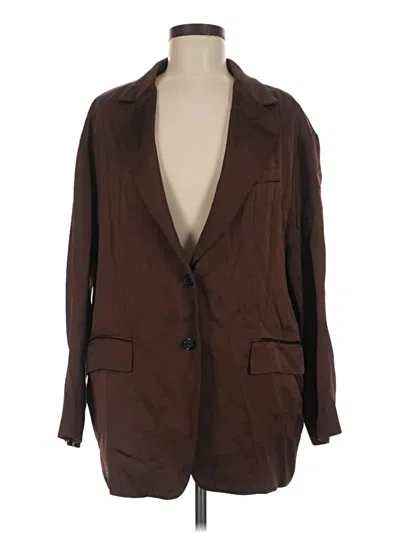 Pre-owned Zara Blazer Jacket In Brown