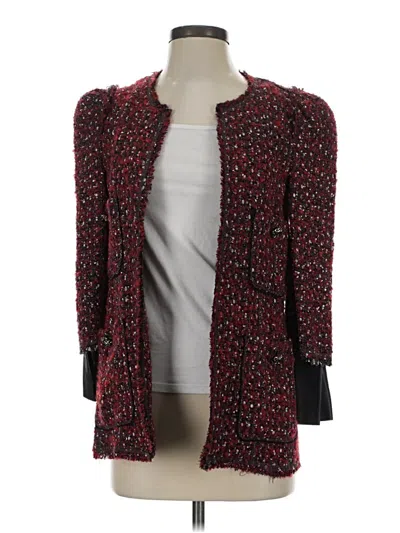 Pre-owned Zara Blazer Jacket In Burgundy