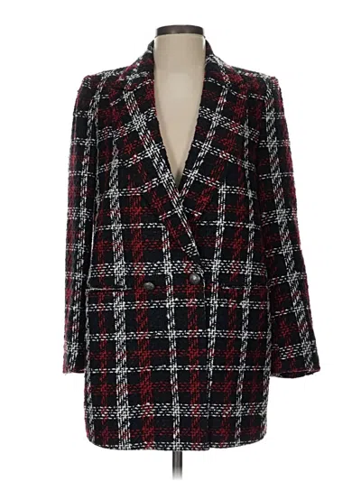 Pre-owned Zara Blazer Jacket In Burgundy