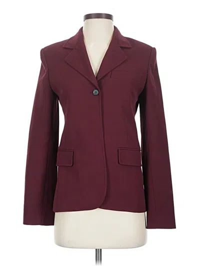 Pre-owned Zara Blazer Jacket In Burgundy