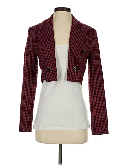 Pre-owned Zara Blazer Jacket In Burgundy