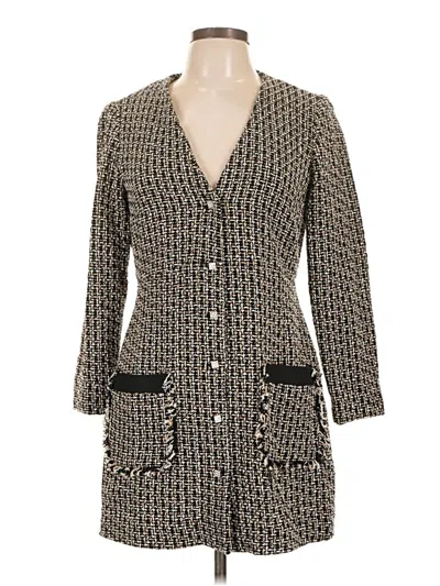 Pre-owned Zara Blazer Jacket In Gold