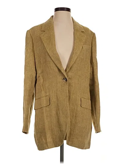 Pre-owned Zara Blazer Jacket In Gold