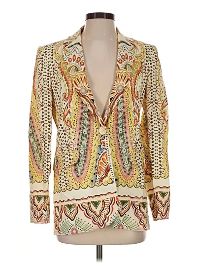Pre-owned Zara Blazer Jacket In Gold