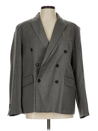 Pre-owned Zara Blazer Jacket In Gray