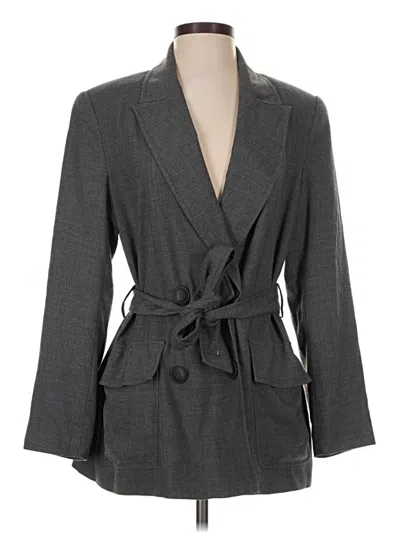 Pre-owned Zara Blazer Jacket In Gray