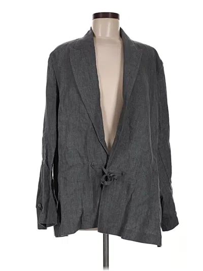 Pre-owned Zara Blazer Jacket In Gray