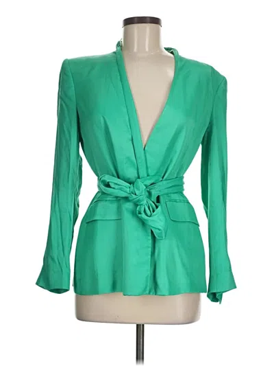 Pre-owned Zara Blazer Jacket In Green