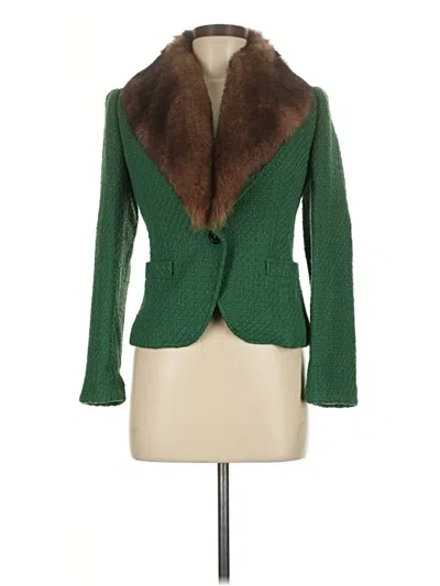 Pre-owned Zara Blazer Jacket In Green