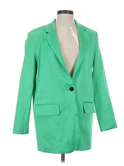 Pre-owned Zara Blazer Jacket In Green