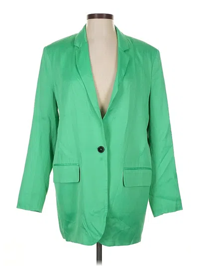 Pre-owned Zara Blazer Jacket In Green