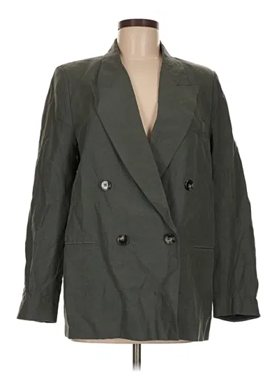 Pre-owned Zara Blazer Jacket In Green
