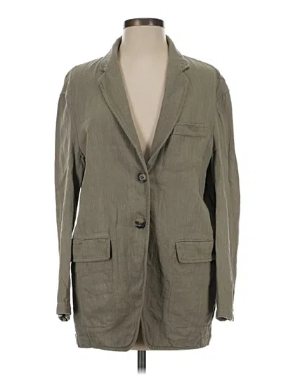 Pre-owned Zara Blazer Jacket In Green