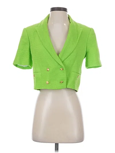 Pre-owned Zara Blazer Jacket In Green