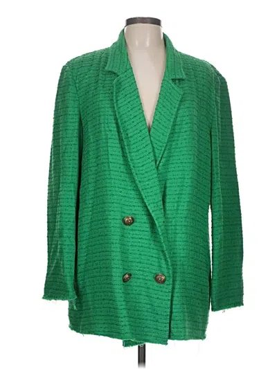 Pre-owned Zara Blazer Jacket In Green