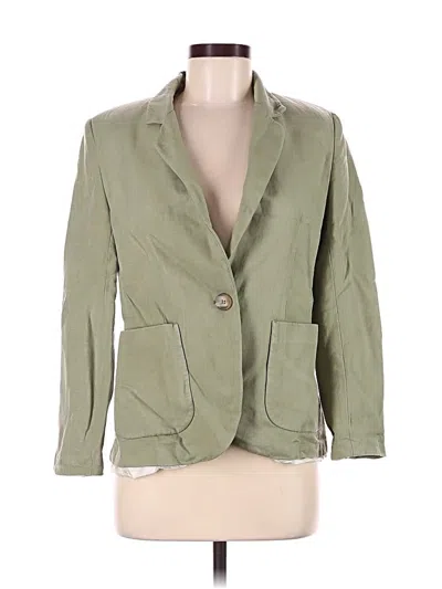 Pre-owned Zara Blazer Jacket In Green