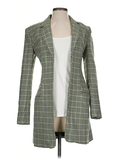 Pre-owned Zara Blazer Jacket In Green