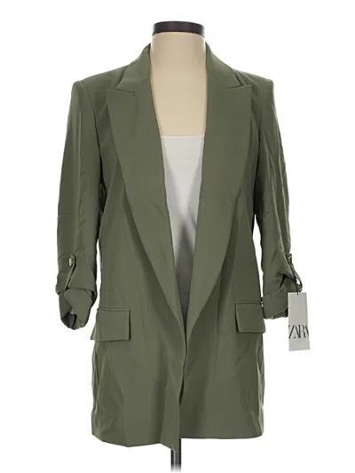 Pre-owned Zara Blazer Jacket In Green