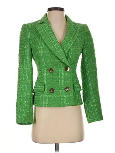 Pre-owned Zara Blazer Jacket In Green
