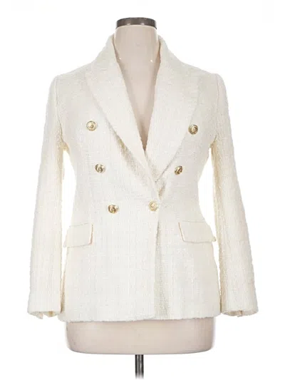 Pre-owned Zara Blazer Jacket In Ivory