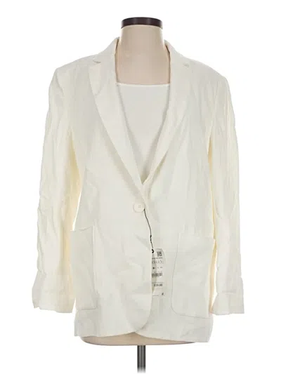 Pre-owned Zara Blazer Jacket In Ivory