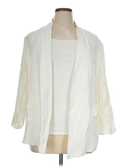 Pre-owned Zara Blazer Jacket In Ivory
