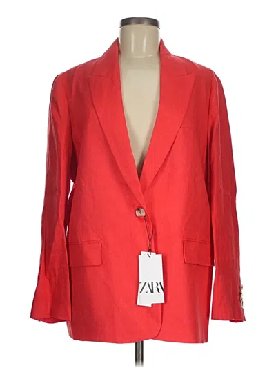 Pre-owned Zara Blazer Jacket In Red