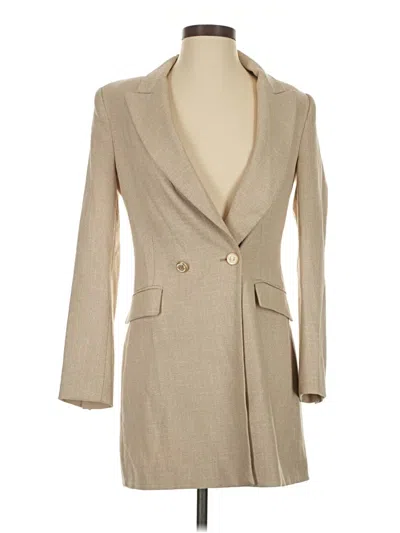 Pre-owned Zara Blazer Jacket In Tan