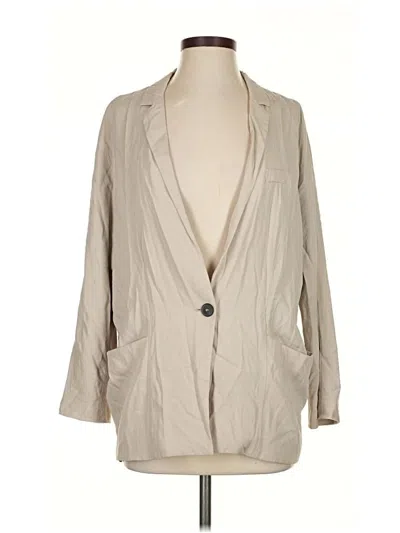 Pre-owned Zara Blazer Jacket In Tan