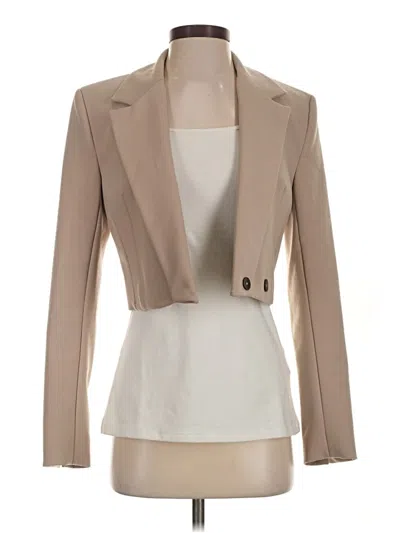 Pre-owned Zara Blazer Jacket In Tan