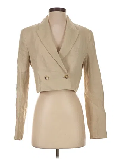 Pre-owned Zara Blazer Jacket In Tan