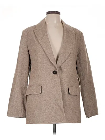 Pre-owned Zara Blazer Jacket In Tan