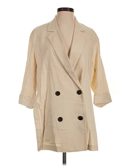 Pre-owned Zara Blazer Jacket In Tan